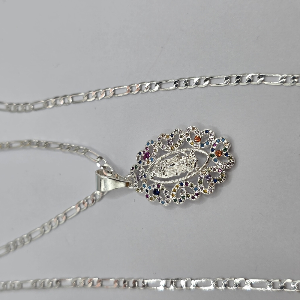 Silver and Red Vintage-Inspired Necklace with Ornate Pendant